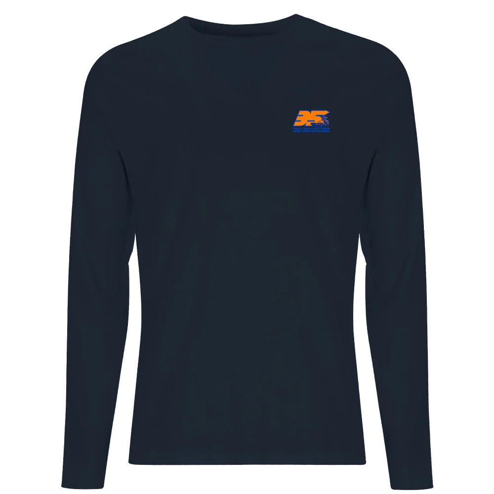 Back To The Future 35 Hill Valley Front Men's Long Sleeve T-Shirt - Navy - S Bild 1