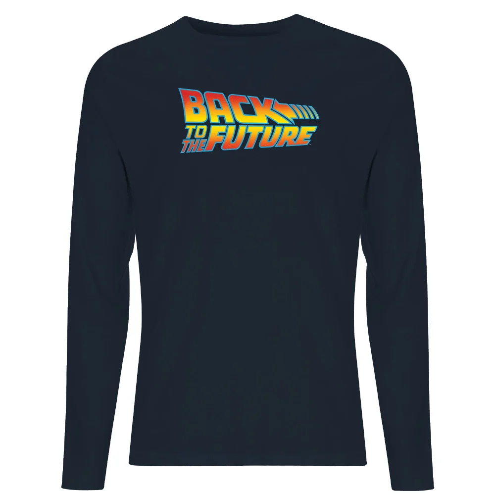 Back To The Future Classic Logo Men's Long Sleeve T-Shirt - Navy - S Bild 1