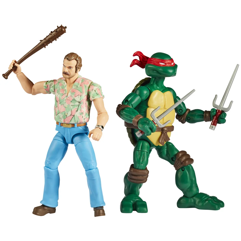 Playmates Teenage Mutant Ninja Turtles x Stranger Things Raphael v Hopper Action Figure 2 Pack Bild 1