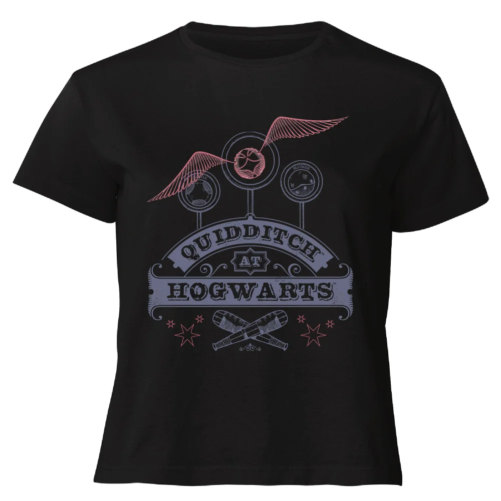 Harry Potter Quidditch At Hogwarts Women's Cropped T-Shirt - Black - XS Bild 1