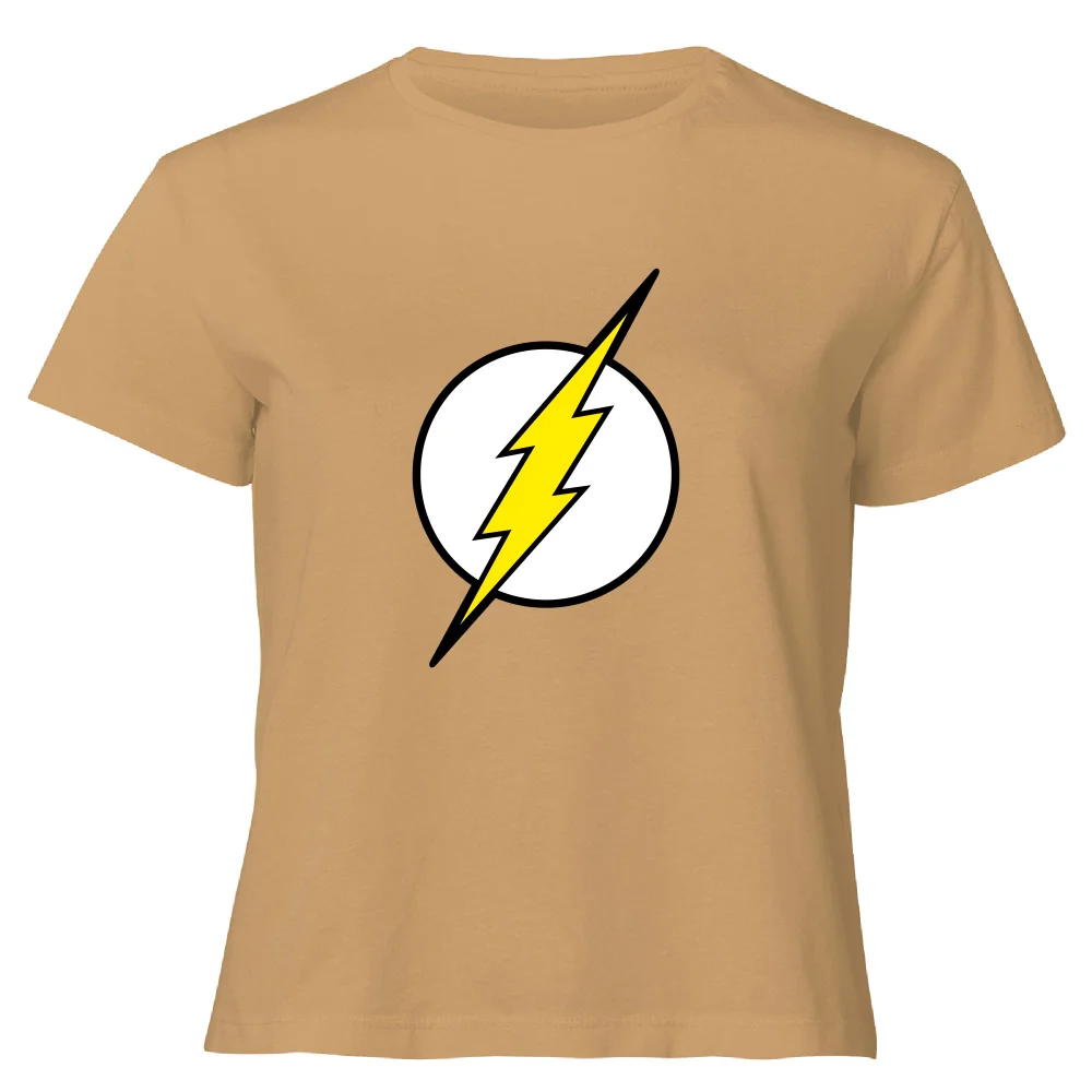 Justice League Flash Logo Women's Cropped T-Shirt - Tan - XL Bild 1