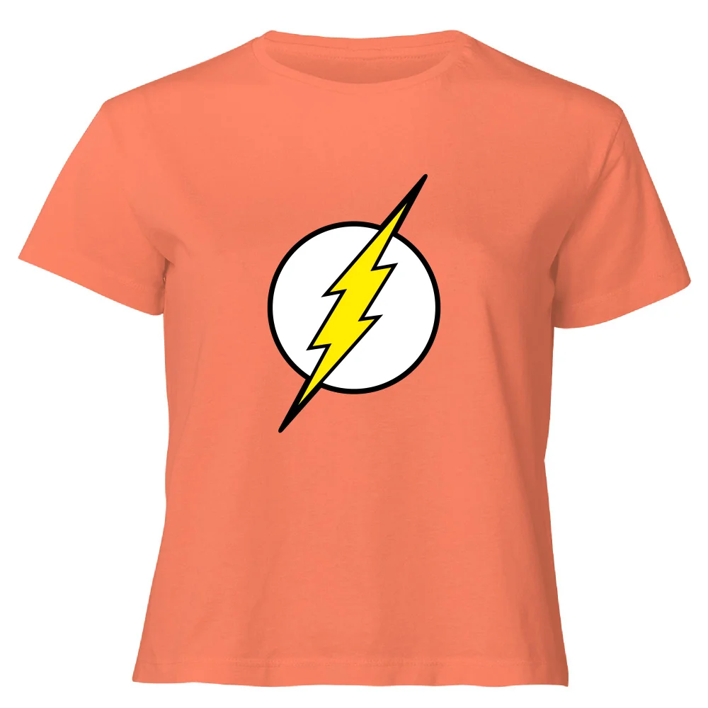 Justice League Flash Logo Women's Cropped T-Shirt - Coral - XS Bild 1
