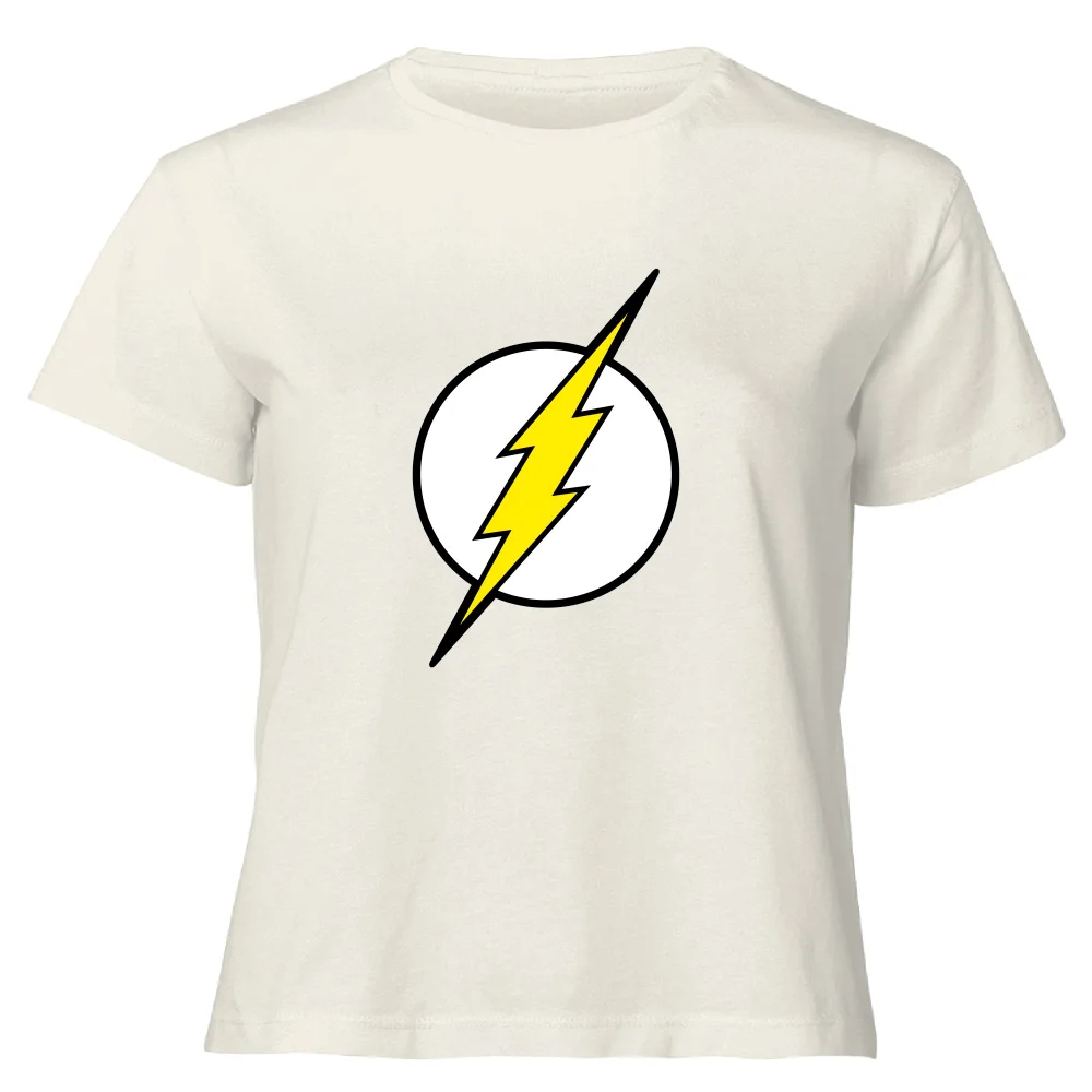 Justice League Flash Logo Women's Cropped T-Shirt - Cream - XS Bild 1