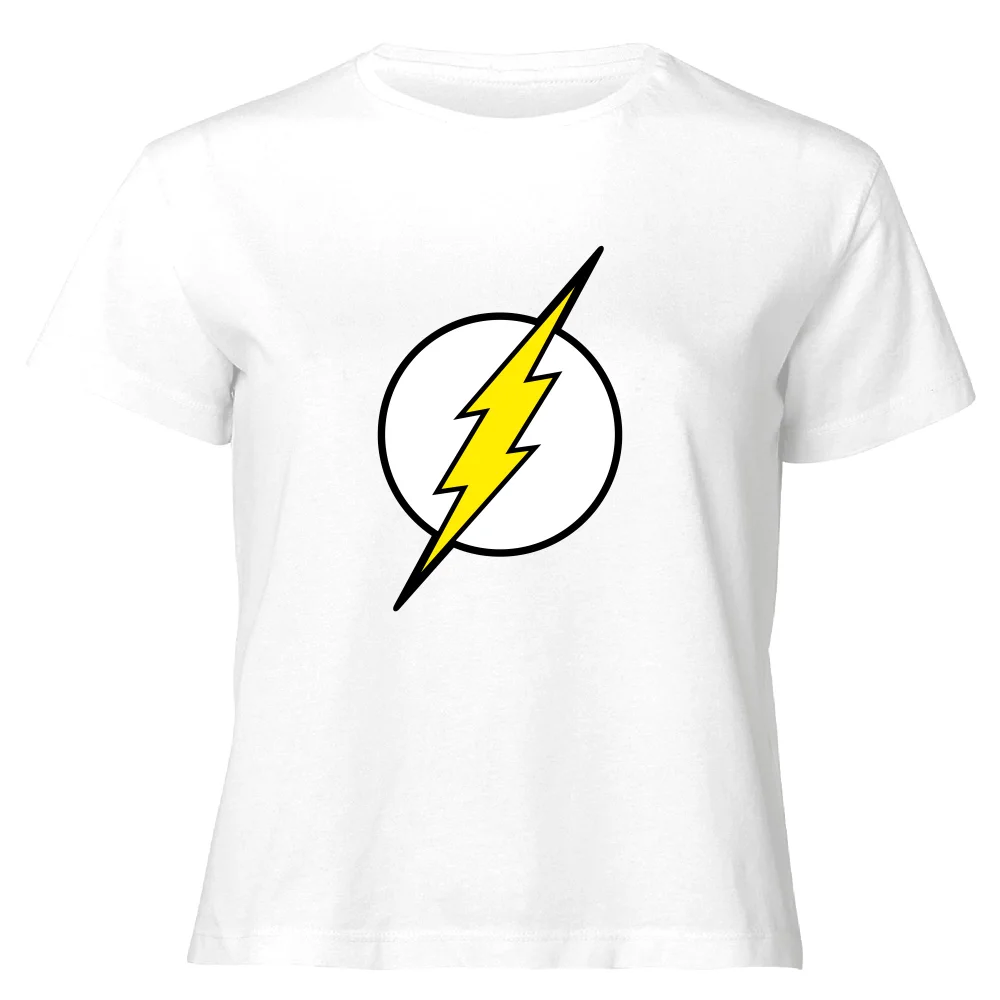 Justice League Flash Logo Women's Cropped T-Shirt - White - XS Bild 1