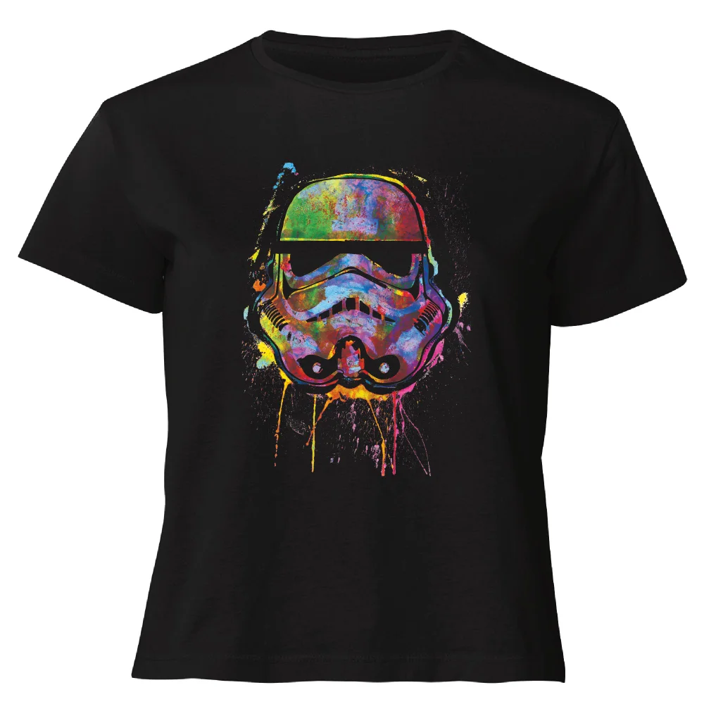 Star Wars Paint Splat Stormtrooper Women's Cropped T-Shirt - Black - XS Bild 1