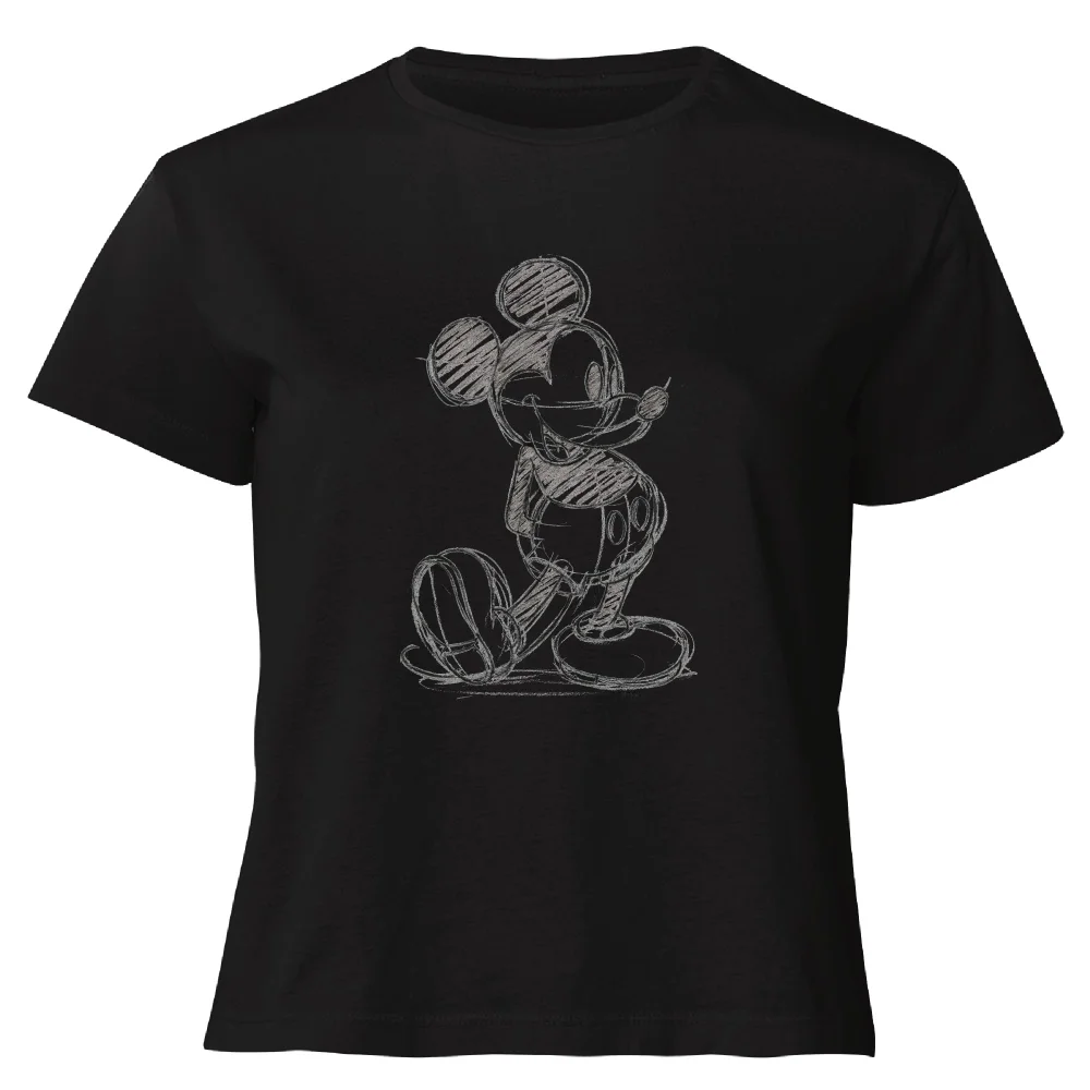 Disney Mickey Mouse Sketch Women's Cropped T-Shirt - Black - XS Bild 1
