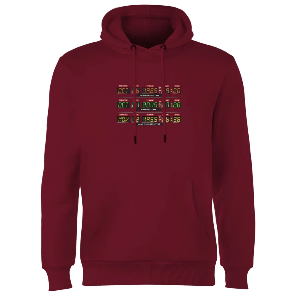 Back To The Future Destination Clock Hoodie - Burgundy - S Bild 1