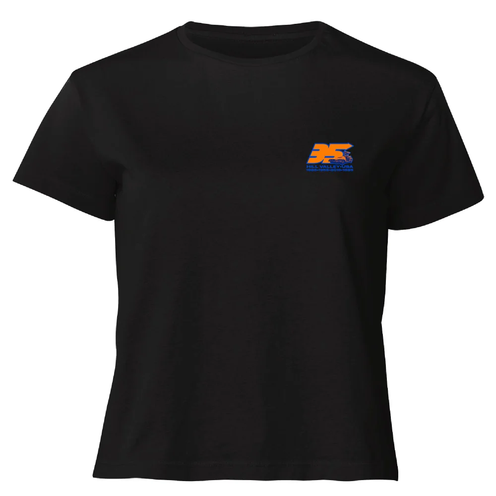 Back To The Future 35 Hill Valley Front Women's Cropped T-Shirt - Black - XS Bild 1