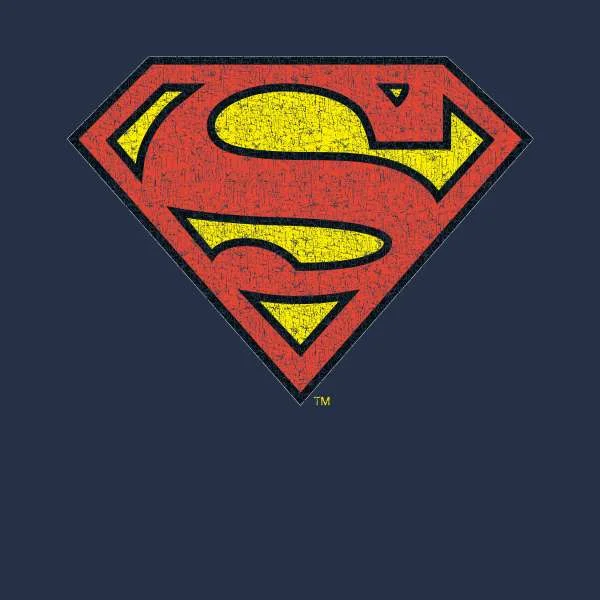 Official Superman Crackle Logo Hoodie - Navy