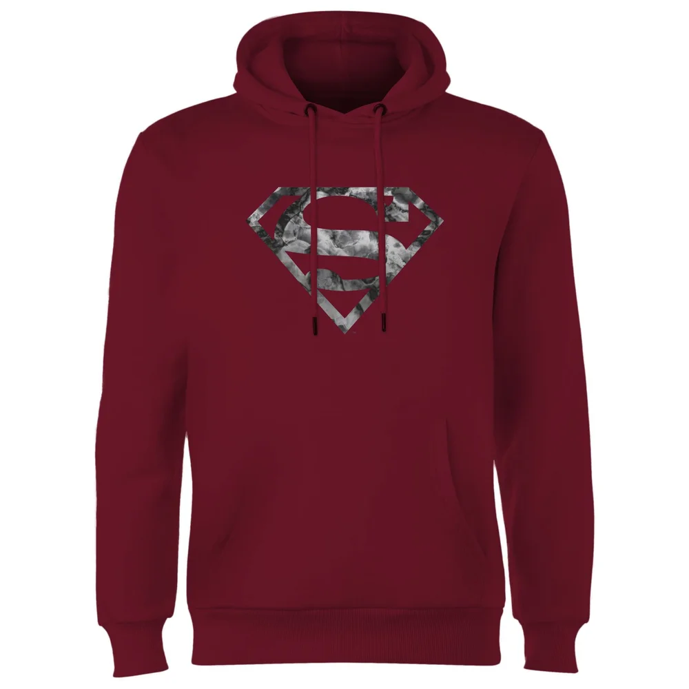 Marble Superman Logo Hoodie - Burgundy - S Bild 1