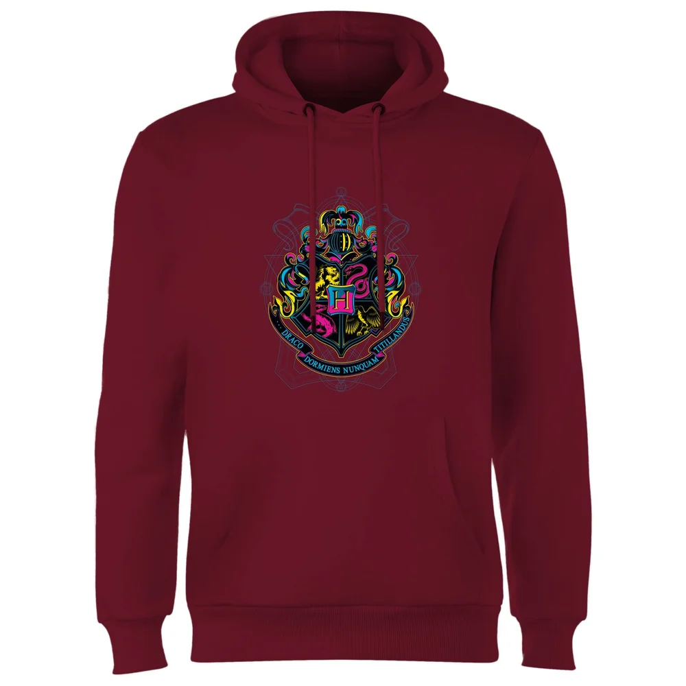 Harry Potter Hogwarts Neon Crest Hoodie - Burgundy - S Bild 1