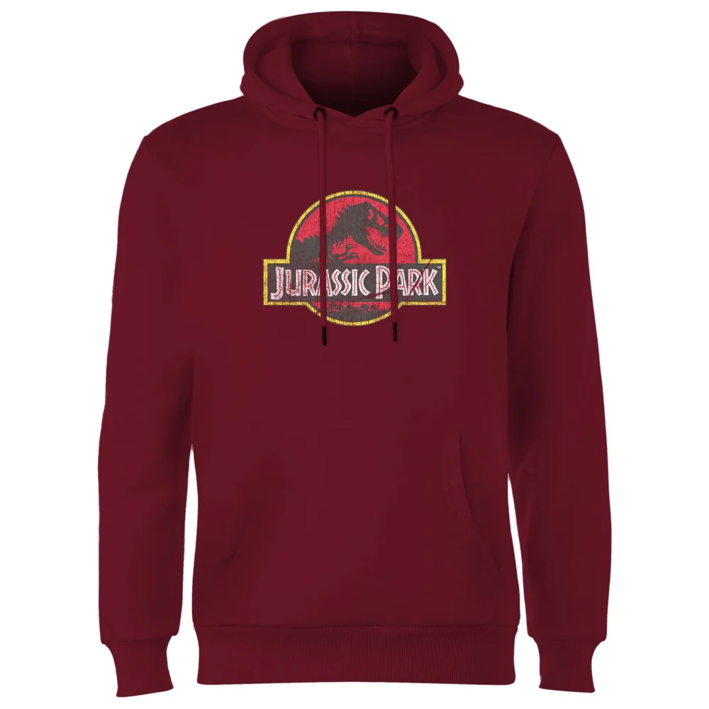 Jurassic Park Logo Vintage Hoodie - Burgundy - S Bild 1