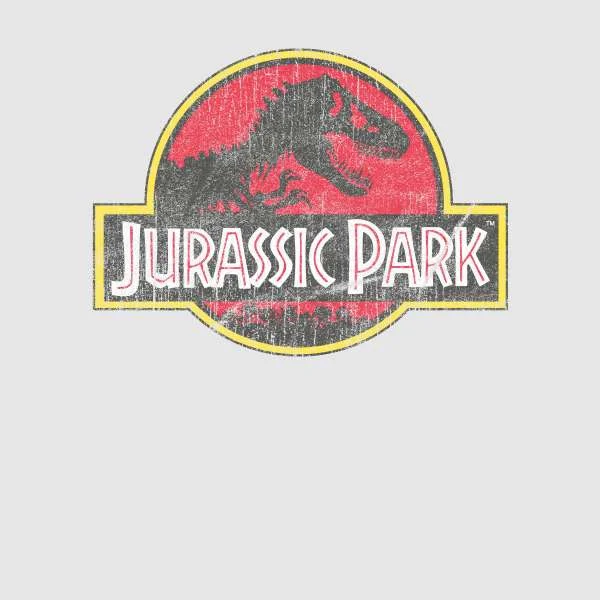 Jurassic Park Logo Vintage Hoodie - Grey