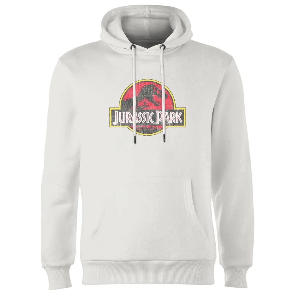Jurassic Park Logo Vintage Hoodie - White - S Bild 1