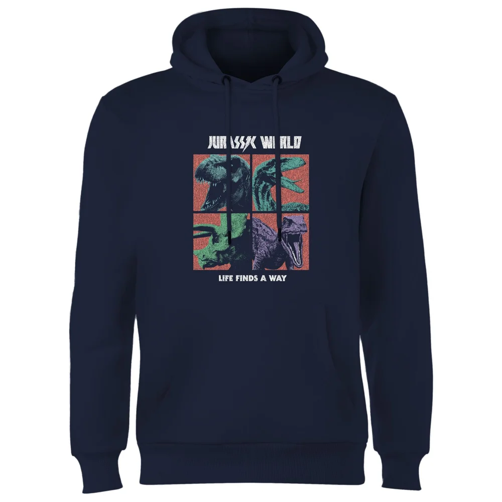 Jurassic Park World Four Colour Faces Hoodie - Navy - S Bild 1