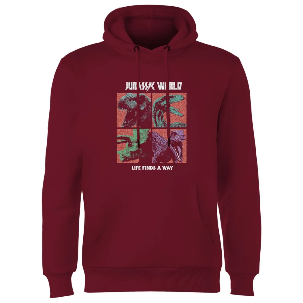 Jurassic Park World Four Colour Faces Hoodie - Burgundy - S Bild 1