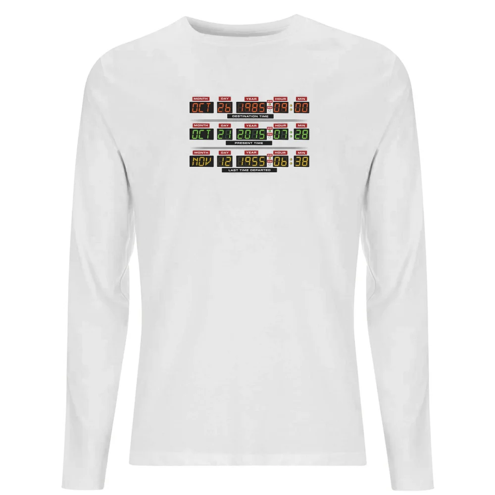 Back To The Future Destination Clock Men's Long Sleeve T-Shirt - White - XS Bild 1