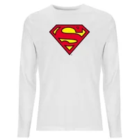 Official Superman Shield Men's Long Sleeve T-Shirt - White - undefined undefined