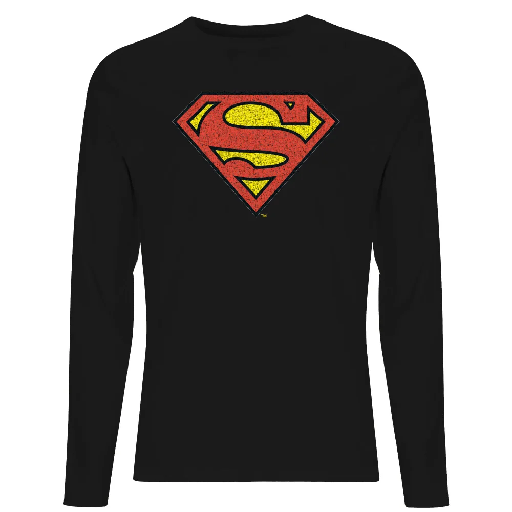 Official Superman Crackle Logo Men's Long Sleeve T-Shirt - Black - S Bild 1