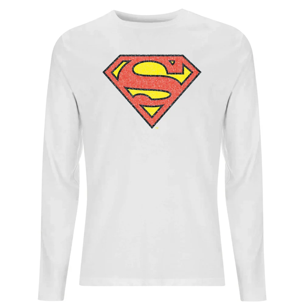 Official Superman Crackle Logo Men's Long Sleeve T-Shirt - White - S Bild 1