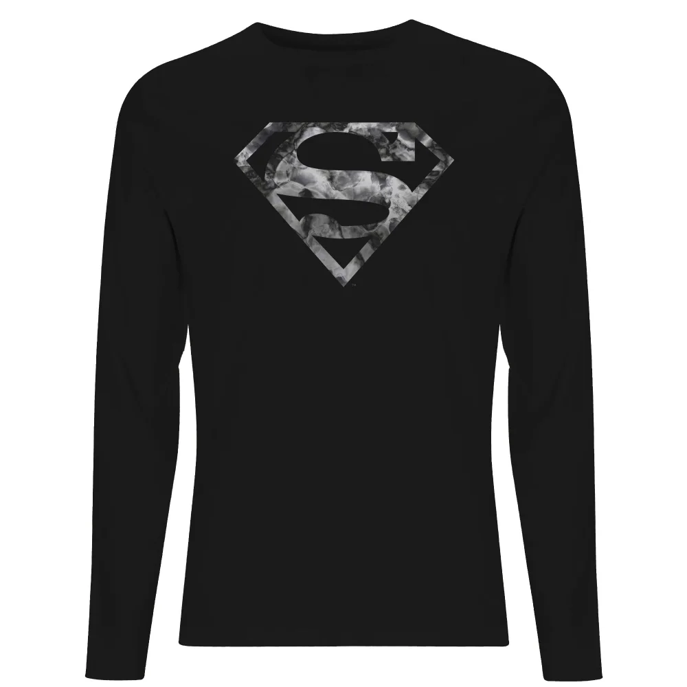 Marble Superman Logo Men's Long Sleeve T-Shirt - Black - S Bild 1