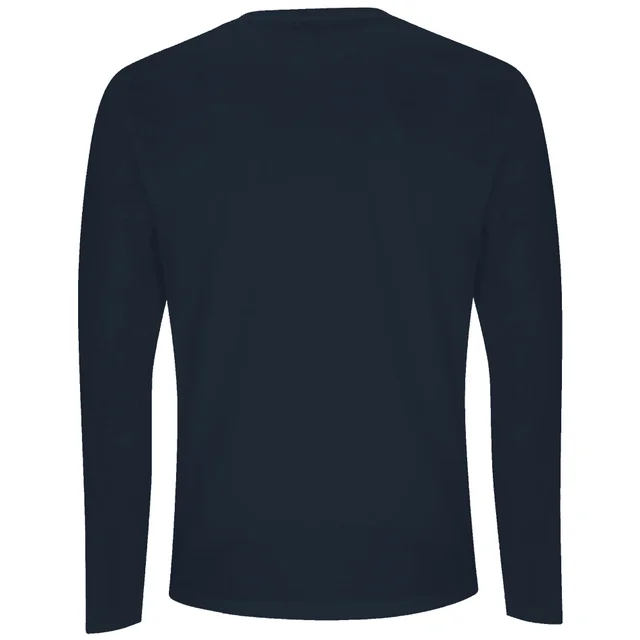 Marble Superman Logo Men's Long Sleeve T-Shirt - Navy