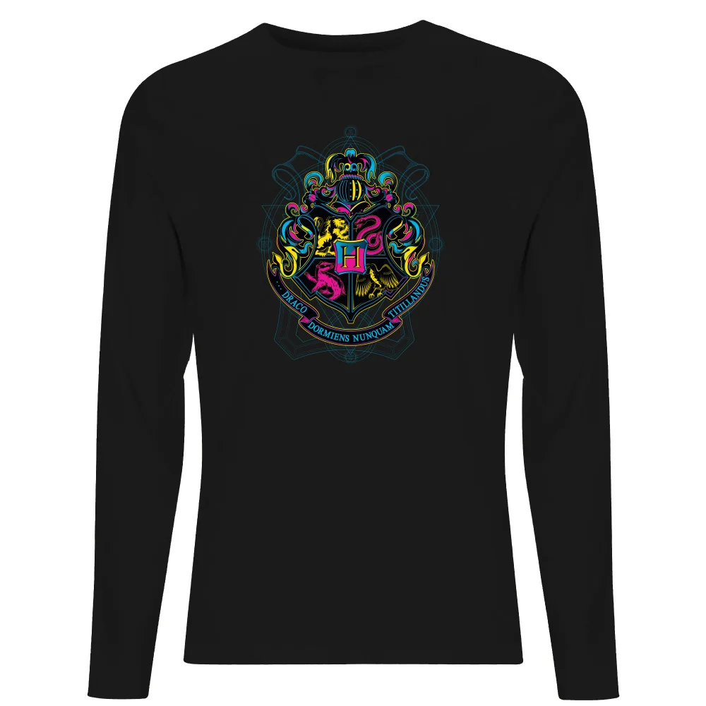 Harry Potter Hogwarts Neon Crest Men's Long Sleeve T-Shirt - Black - S Bild 1