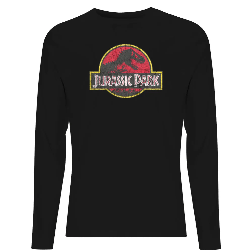Jurassic Park Logo Vintage Men's Long Sleeve T-Shirt - Black - S Bild 1
