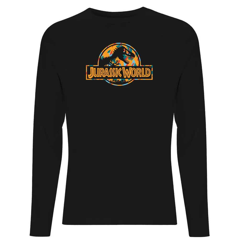 Jurassic Park Logo Tropical Men's Long Sleeve T-Shirt - Black - S Bild 1