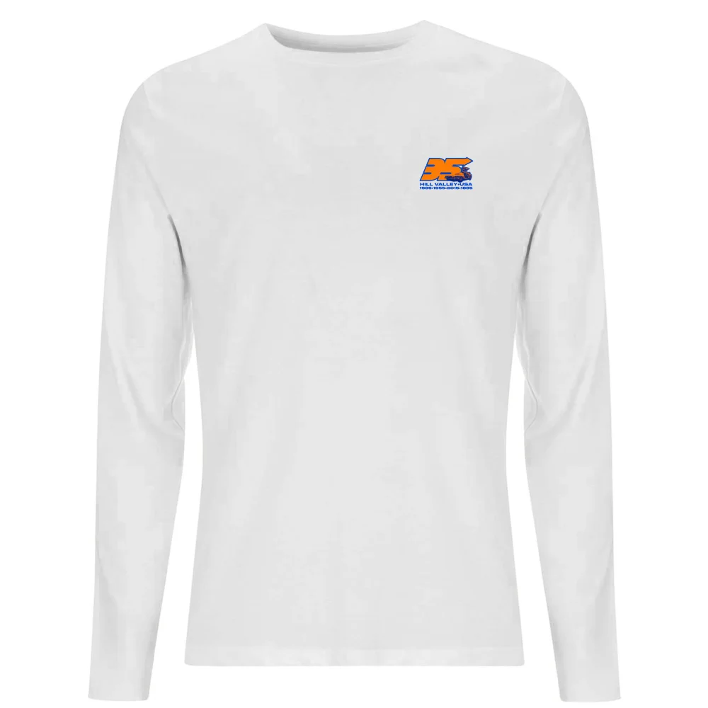 Back To The Future 35 Hill Valley Front Men's Long Sleeve T-Shirt - White - XS Bild 1