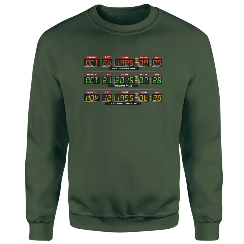 Back To The Future Destination Clock Sweatshirt - Green - XS Bild 1