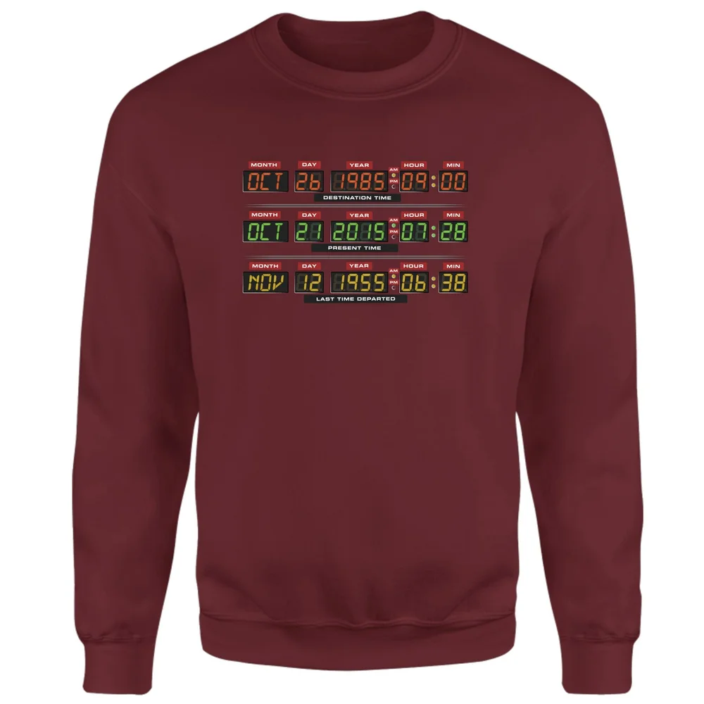 Back To The Future Destination Clock Sweatshirt - Burgundy - XS Bild 1