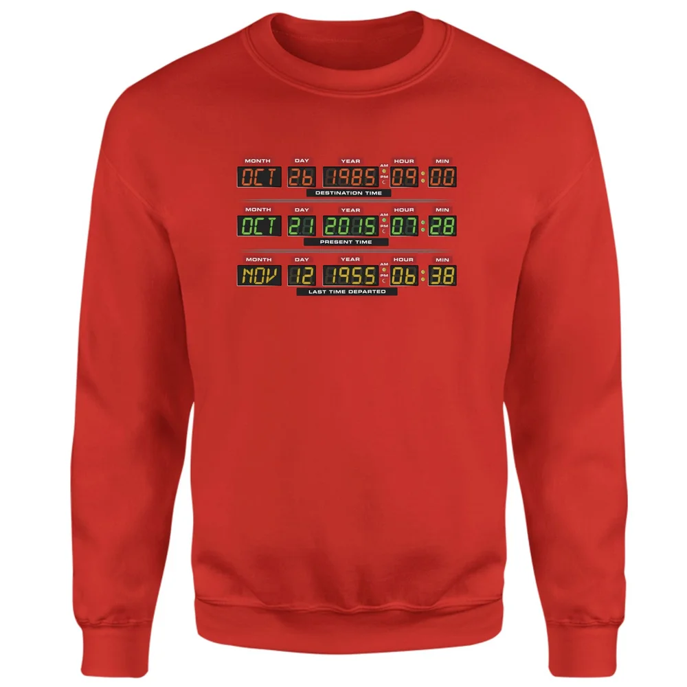 Back To The Future Destination Clock Sweatshirt - Red - XS Bild 1