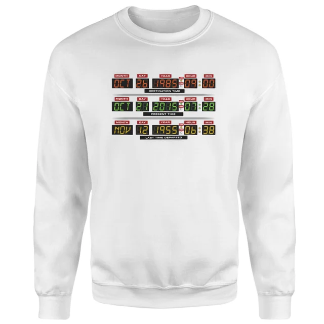 Back To The Future Destination Clock Sweatshirt - White