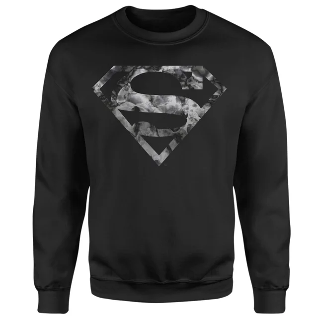 Marble Superman Logo Sweatshirt - Black