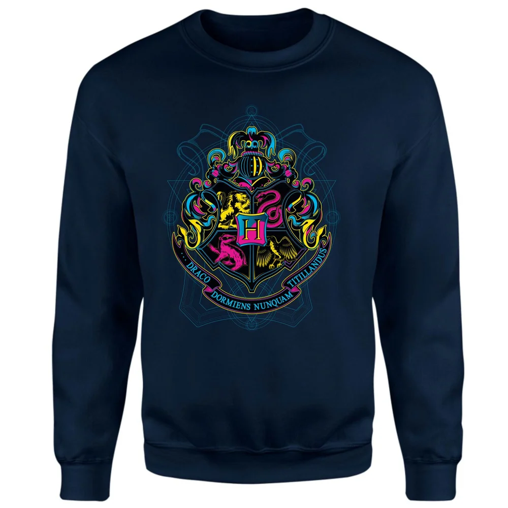 Harry Potter Hogwarts Neon Crest Sweatshirt - Navy - S Bild 1