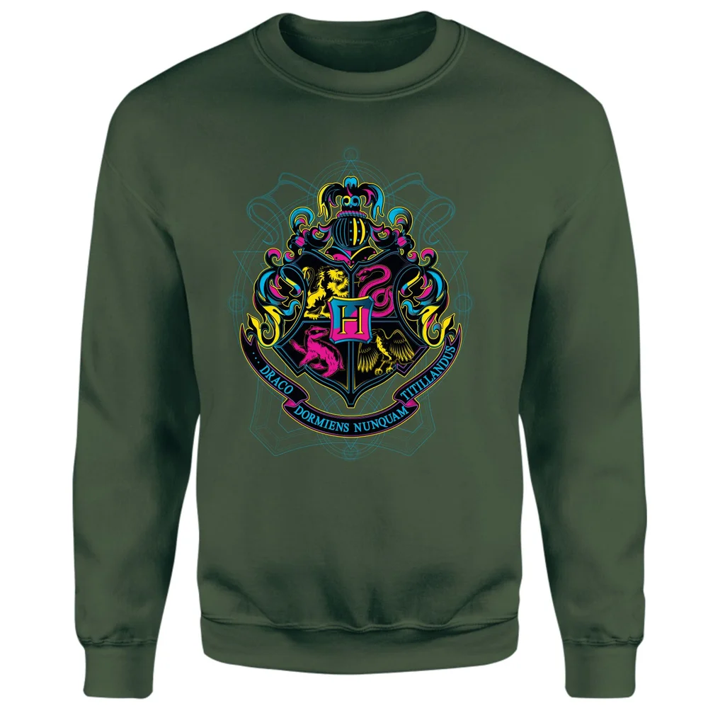 Harry Potter Hogwarts Neon Crest Sweatshirt - Green - S Bild 1