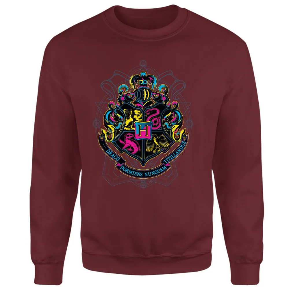 Harry Potter Hogwarts Neon Crest Sweatshirt - Burgundy - S Bild 1