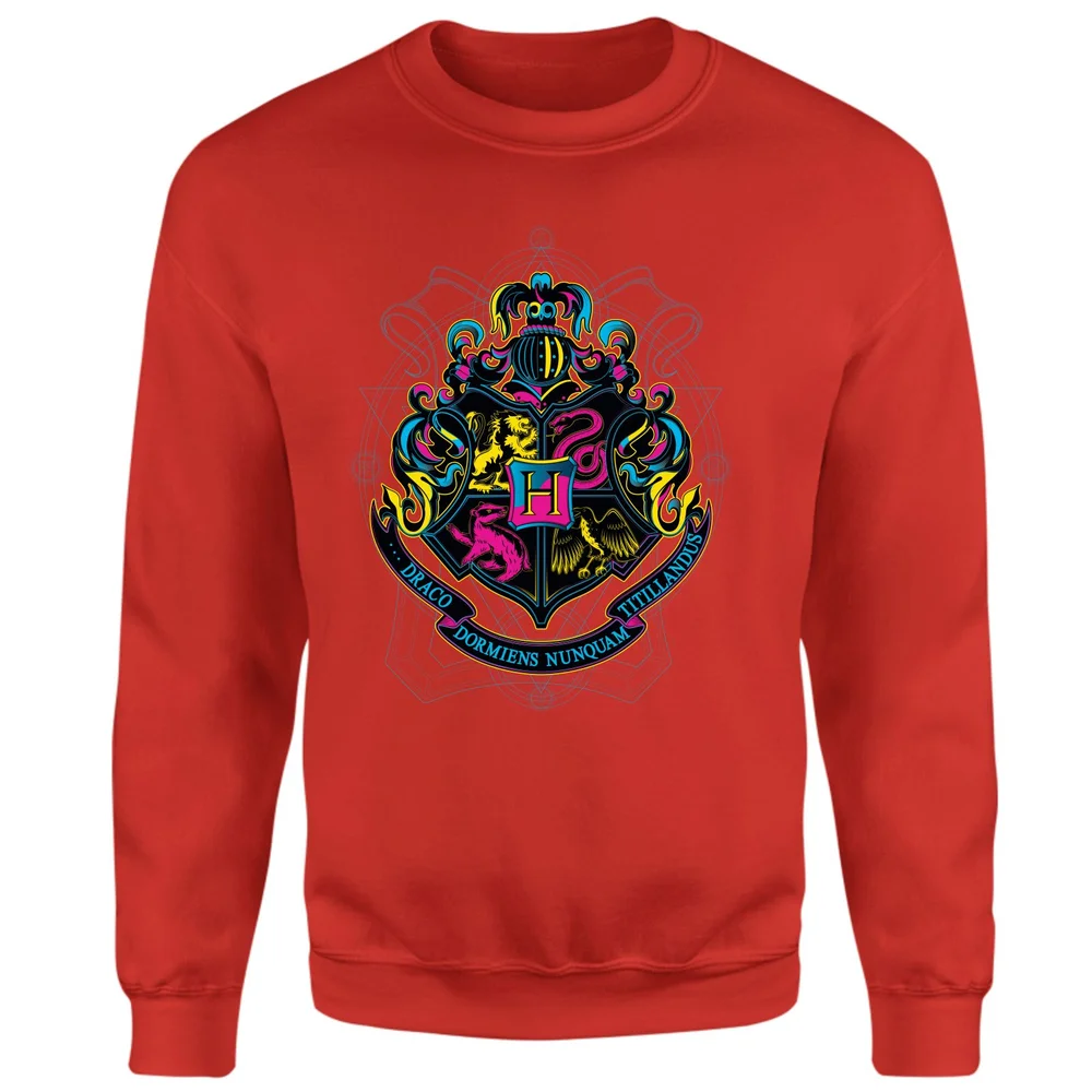 Harry Potter Hogwarts Neon Crest Sweatshirt - Red - S Bild 1