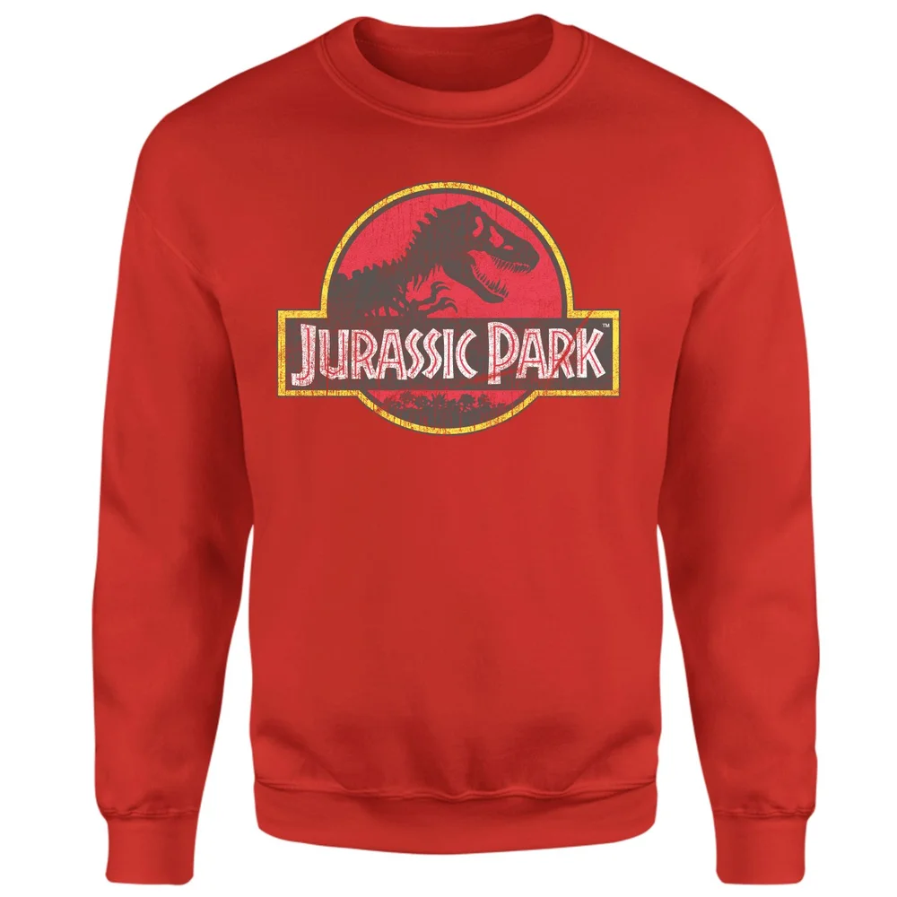 Jurassic Park Logo Vintage Sweatshirt - Red - S Bild 1