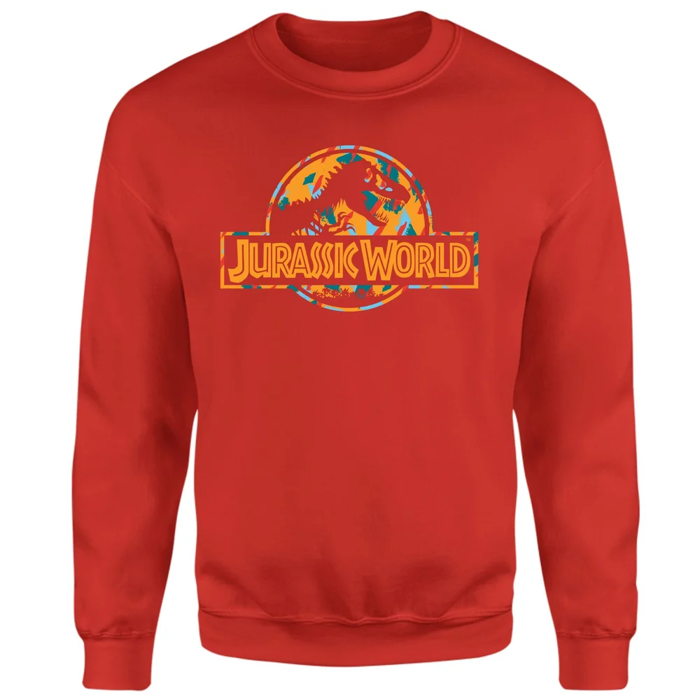 Jurassic Park Logo Tropical Sweatshirt - Red - S Bild 1