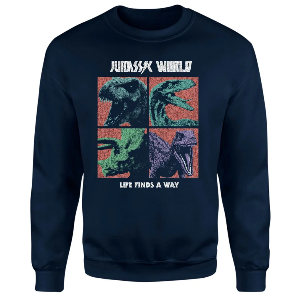 Jurassic Park World Four Colour Faces Sweatshirt - Navy - S Bild 1