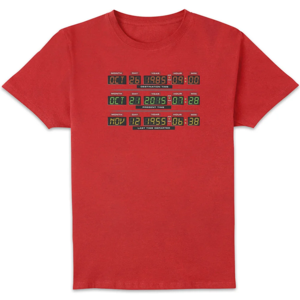 Back To The Future Destination Clock Men's T-Shirt - Red - S Bild 1