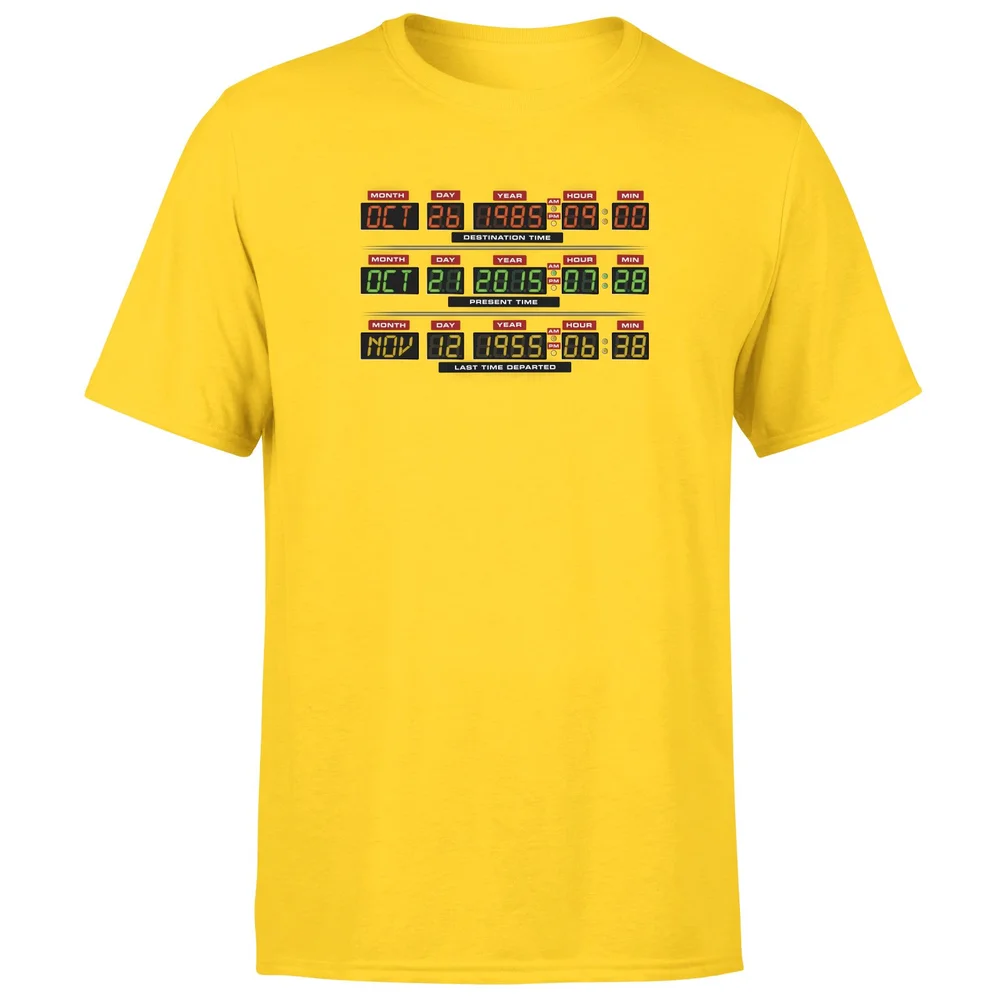 Back To The Future Destination Clock Men's T-Shirt - Yellow - S Bild 1