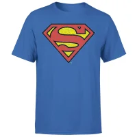 Official Superman Crackle Logo Men's T-Shirt - Blue