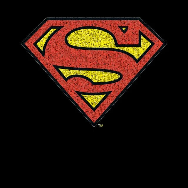 Official Superman Crackle Logo Men's T-Shirt - Red