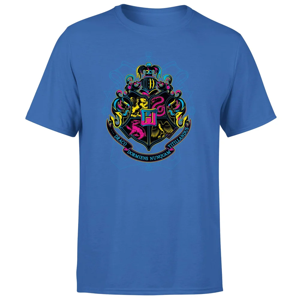 Harry Potter Hogwarts Neon Crest Men's T-Shirt - Blue - S Bild 1