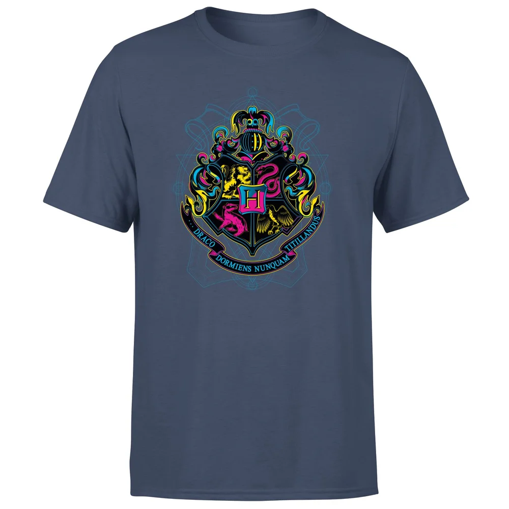 Harry Potter Hogwarts Neon Crest Men's T-Shirt - Navy - S Bild 1