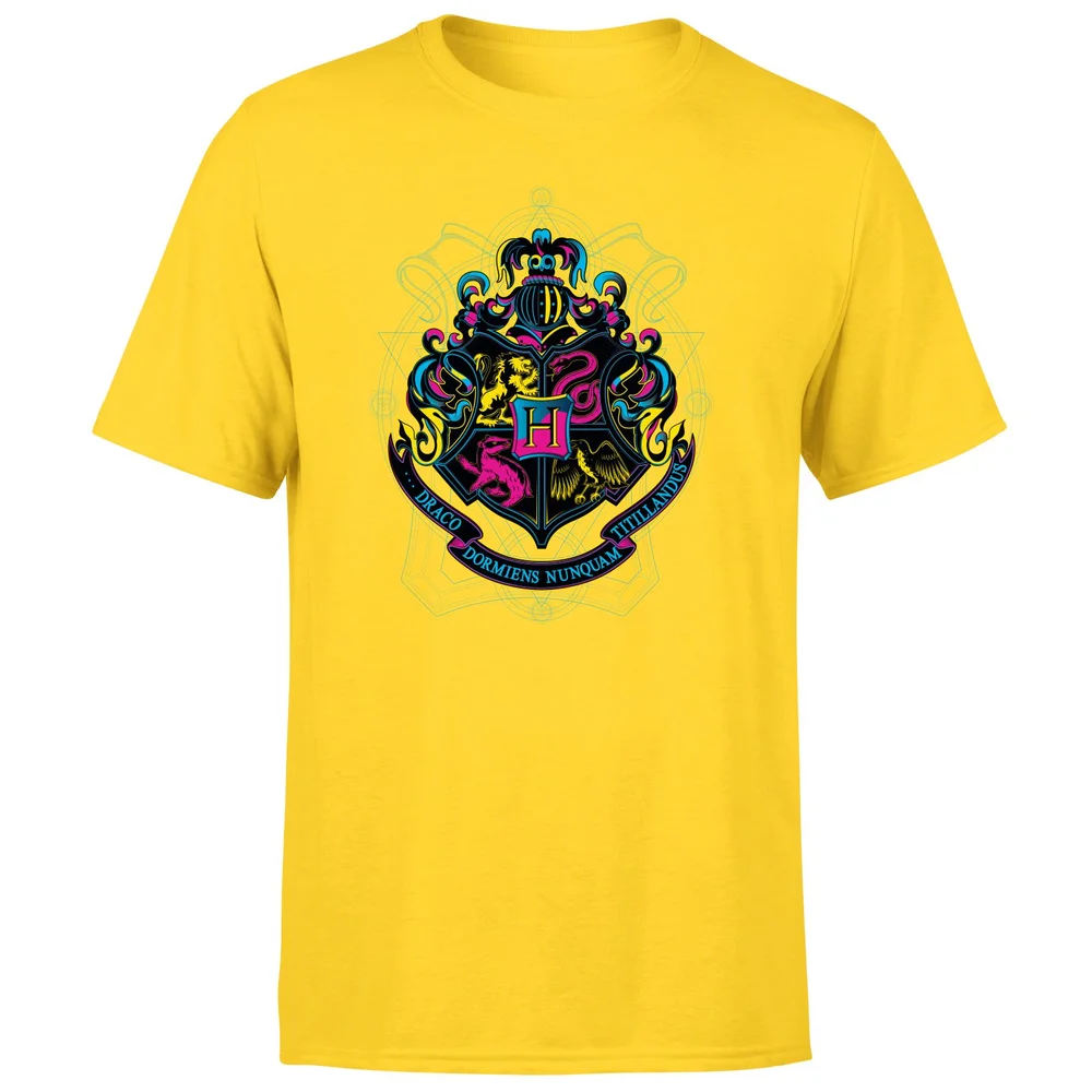 Harry Potter Hogwarts Neon Crest Men's T-Shirt - Yellow - S Bild 1