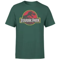 Jurassic Park Logo Vintage Men's T-Shirt - Green